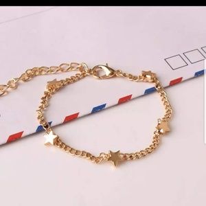 New Trendy gold tone stars chain bracelet